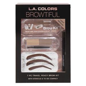L.A. Colors Browtiful Light Medium 7 Piece Brow Filler Kit NWT